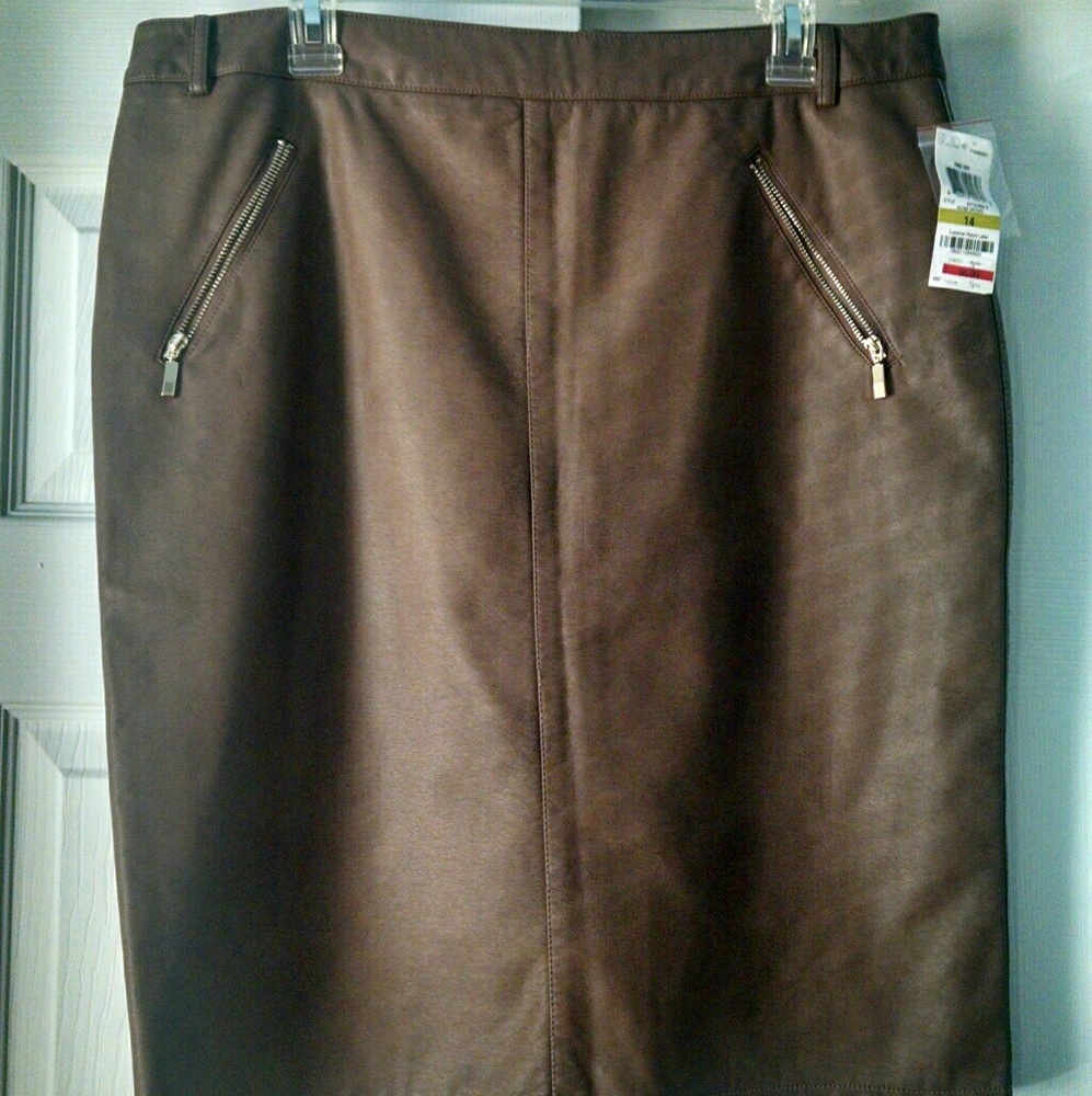 Brown non-leather skirt Charter Club BNWT